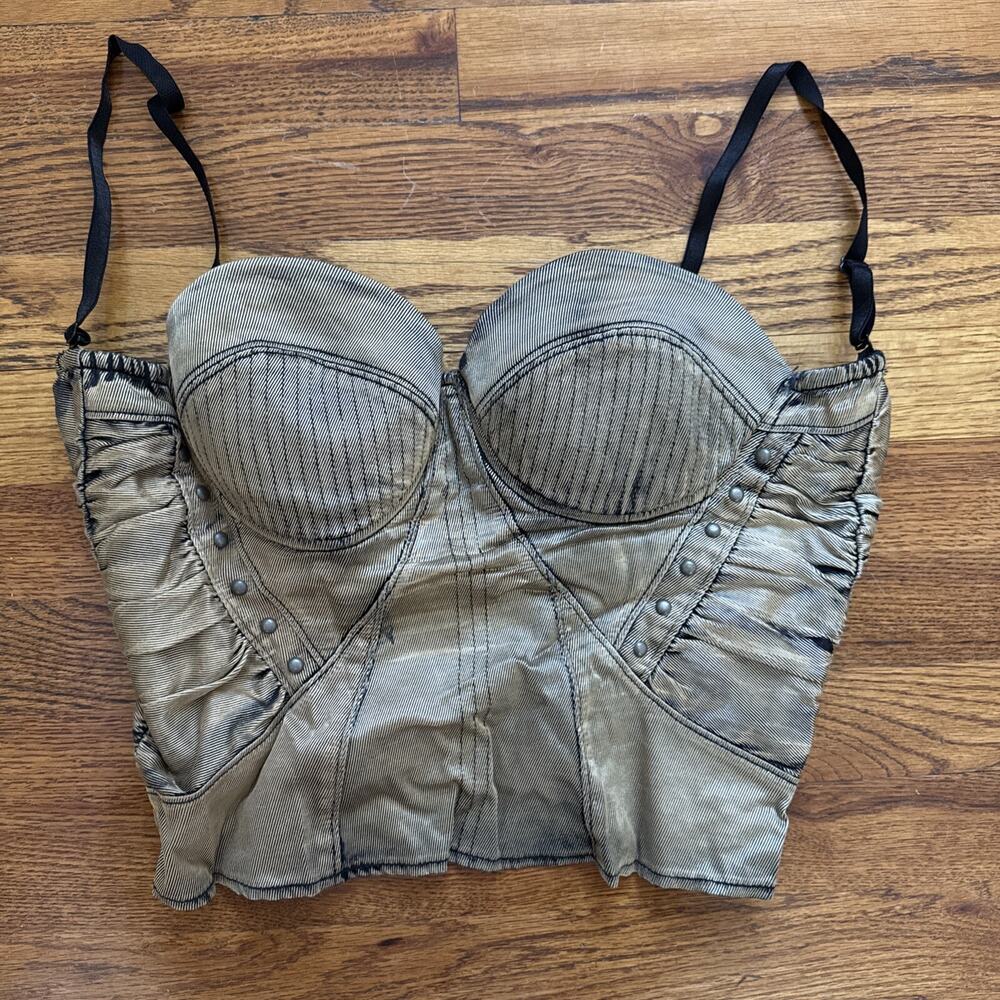 Affliction Black Premium Women's Black and Gold Corset Size S